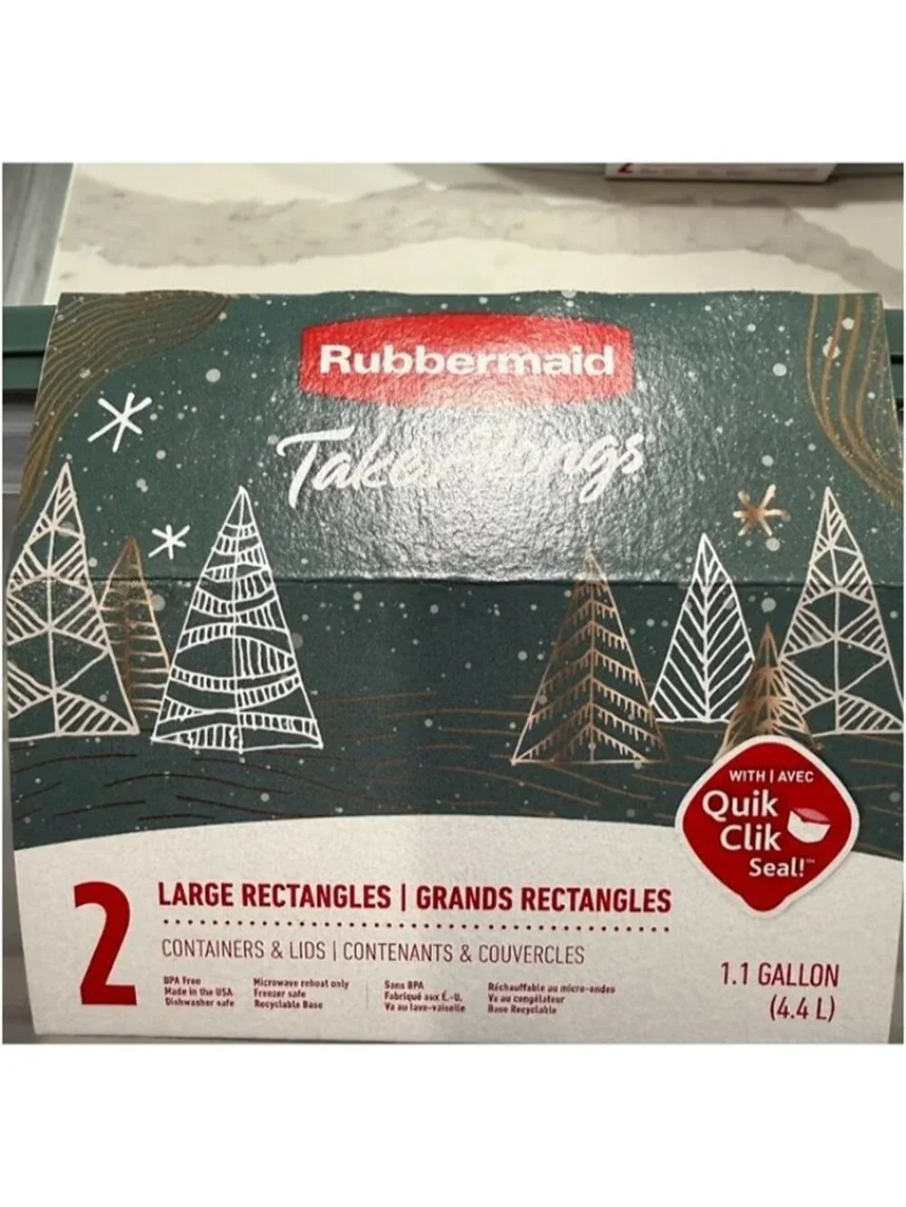 Rubbermaid TakeAlong Rectangle Food Storage Containers 4 Pack
